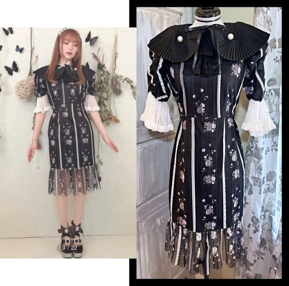 Swankiss Dresses & Skirts - Swankiss TS Dry Rose MO/P Floral Midi Lace Dress Himekaji Gyaru Glam Japan